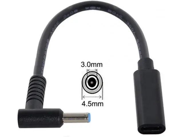 Alt view image 2 of 7 - CY USB C to DC 20V 4.5 * 3.0mm PD 65W Charge Cable for H-P Laptop