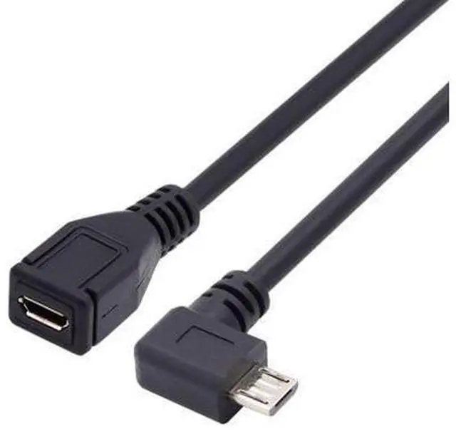 Alt view image 2 of 7 - CY Micro USB 2.0 Male to Micro USB 2.0 Female Extension Cable Left & Right 90 Degree Angled Full Pin Connected 0.5M