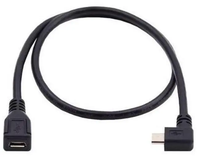 Alt view image 3 of 7 - CY Micro USB 2.0 Male to Micro USB 2.0 Female Extension Cable Left & Right 90 Degree Angled Full Pin Connected 0.5M