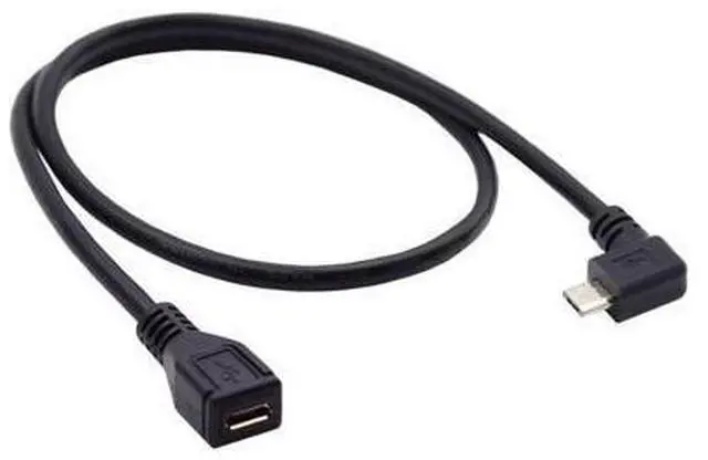 Alt view image 4 of 7 - CY Micro USB 2.0 Male to Micro USB 2.0 Female Extension Cable Left & Right 90 Degree Angled Full Pin Connected 0.5M