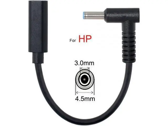 Alt view image 4 of 7 - CY USB C to DC 20V 4.5 * 3.0mm PD 65W Charge Cable for H-P Laptop