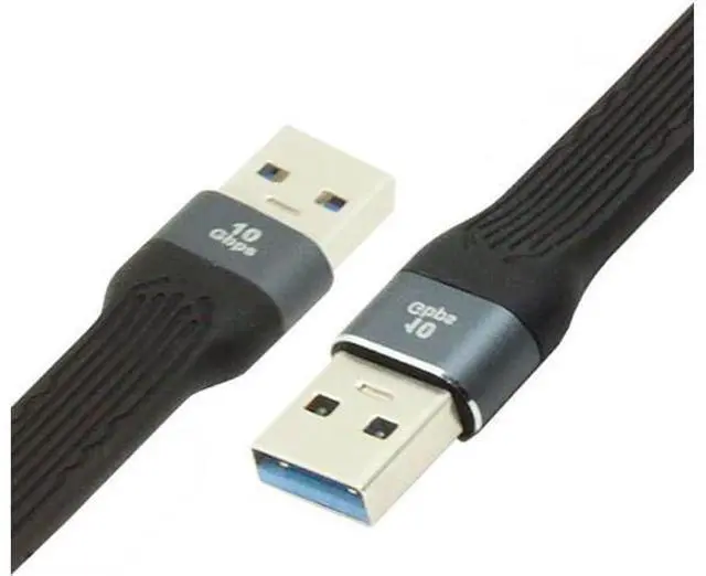 Main image of 10Gbps USB 3.1 Type A Male to USB3.0 Type A Male Extension Flat Slim FPC Data Cable 13cm for Laptop & Desktop