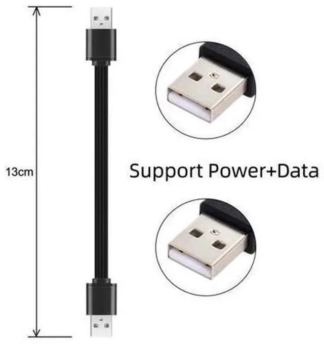 Alt view image 2 of 7 - 13cm USB 2.0 Type-A Male to Type-A Male Male Data Flat Slim FPC Cable for FPV & Disk & Phone