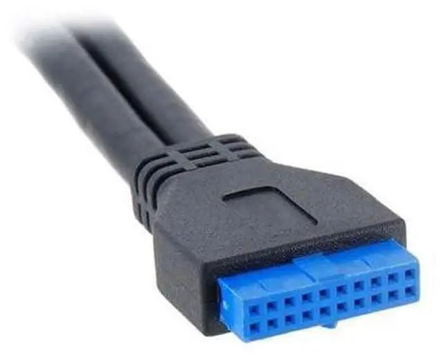 Alt view image 3 of 6 - USB 3.0 Front Panel Header 19/20Pin 1 Male to 2 USB 3.0 Female Panel Port Extension Cable 0.5M with Panel Mount Screw