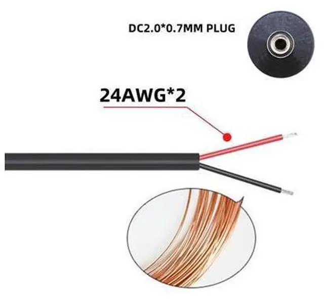 Alt view image 3 of 7 - 2pcs/lot 150cm 24AWG USB 2.0 Male Type-A to 5V DC 2.0x0.7mm DC Power Round Plug Cable