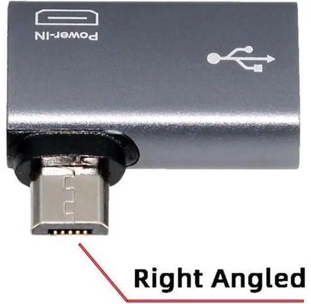 Alt view image 6 of 7 - 2 in 1 Micro USB OTG Power Adapter Micro USB Male to USB 2.0 Female 90 Degree Right Angled Connector Adapter