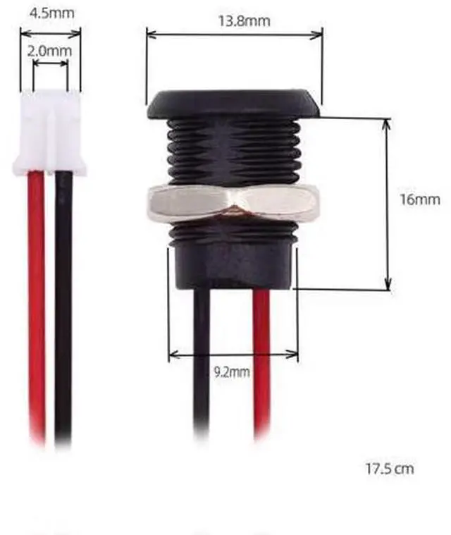 Alt view image 4 of 7 - 5 Pack 2.0mm Pitch 2Pin to USB C Female DC 5V 3A Charging Socket Port Conversion Cable Adapter with Waterproof Dustproof Rubber Plug