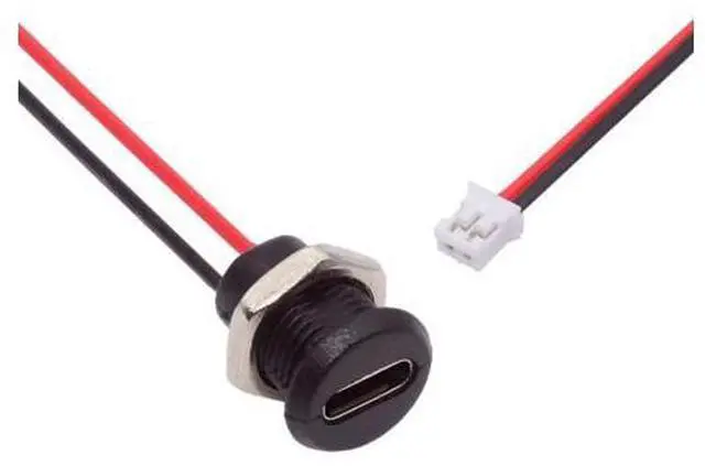 Alt view image 7 of 7 - 5 Pack 2.0mm Pitch 2Pin to USB C Female DC 5V 3A Charging Socket Port Conversion Cable Adapter with Waterproof Dustproof Rubber Plug