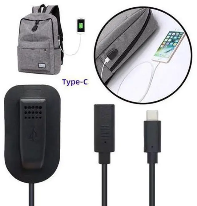 Alt view image 4 of 7 - USB C Male to Female PD 65W Backpack Charge Data Extension Cable for Outdoor Travel Camping