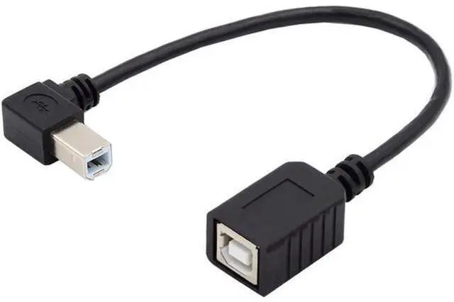 Main image of USB 2.0 B Type Male to Female Extension Cable Left Angled 90 Degree 20cm for Printer Scanner Disk