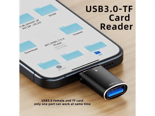 Alt view image 3 of 7 - 10Gbps USB-C Type-C to USB 3.0 Female OTG & TF Micro-SD Card Reader Adapter for Laptop Tablet Phone