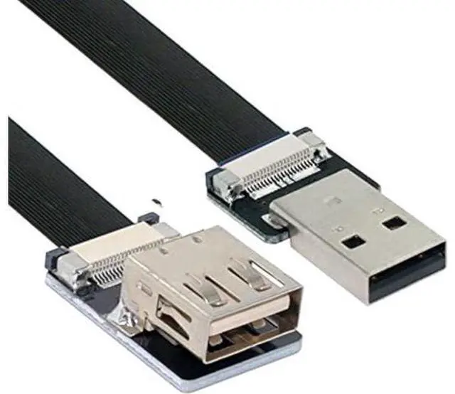Main image of USB 2.0 Type-A Male to Female Extension Data Flat Slim FPC Cable for FPV & Disk & Scanner & Printer 200CM