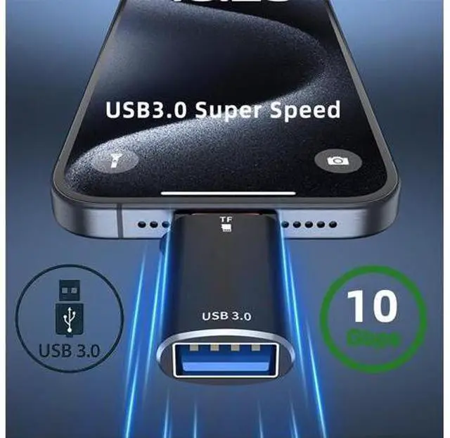 Alt view image 2 of 7 - 10Gbps USB-C Type-C to USB 3.0 Female OTG & TF Micro-SD Card Reader Adapter for Laptop Tablet Phone