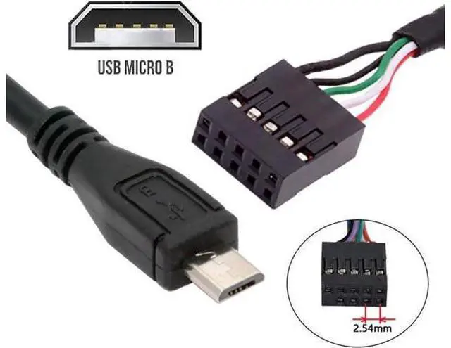 Alt view image 5 of 7 - USB 2.0 Motherboard 9pin 10pin Header to Micro USB 5Pin Cable 50cm for Mini Monitor Sensor Panel Camera