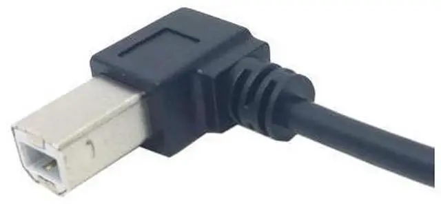 Alt view image 7 of 7 - CY USB 2.0 Type B Male to Type B Female Extension Cable with Screws for Panel Mount 50cm 90 Degree Left Angled