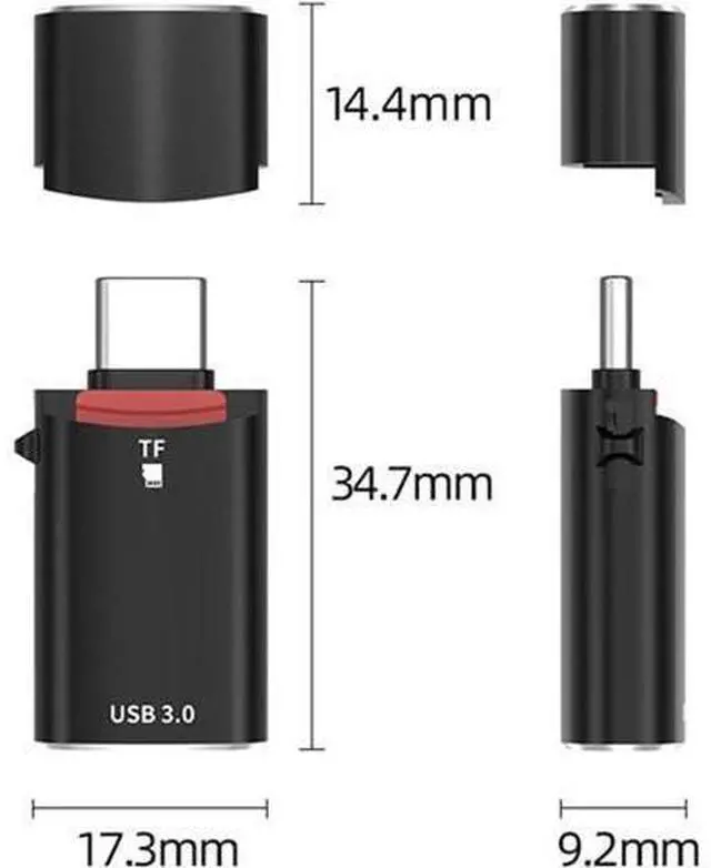 Alt view image 7 of 7 - 10Gbps USB-C Type-C to USB 3.0 Female OTG & TF Micro-SD Card Reader Adapter for Laptop Tablet Phone