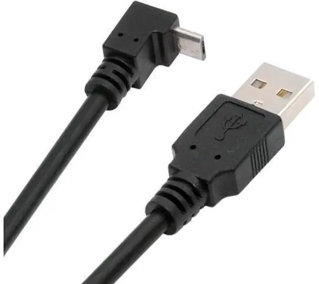 Main image of Down Angled 90 Degree Micro USB 5Pin to USB 2.0 Type-A Data Charge Cable for Phone Tablet Camera 10cm