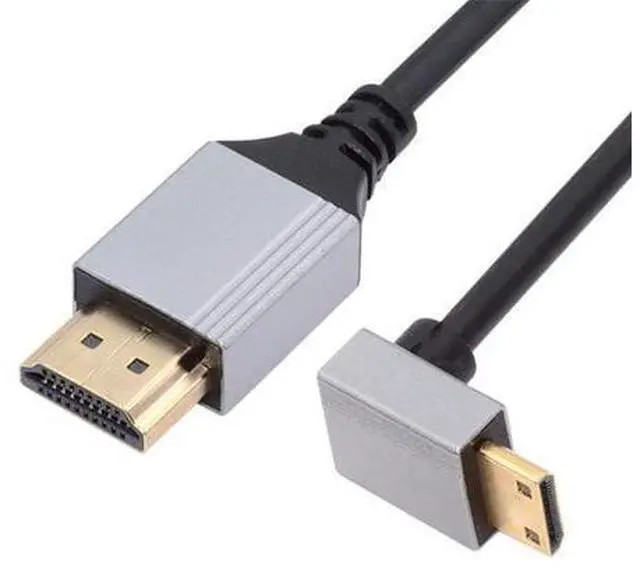 Main image of 90 Degree Down Angled Mini HDMI 2.1 Ultra Thin HDTV Cable 8K 4K Hyper Super Flexible Slim Cord Type-A to Type-C for Camera HDTV 50cm