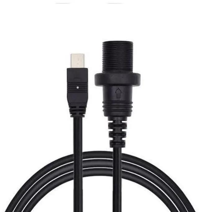 Main image of 1m Waterproof Dustproof 480Mbps Mini USB2.0 5Pin Male to Female Extension Data Power Cable Car Panel Mount Design