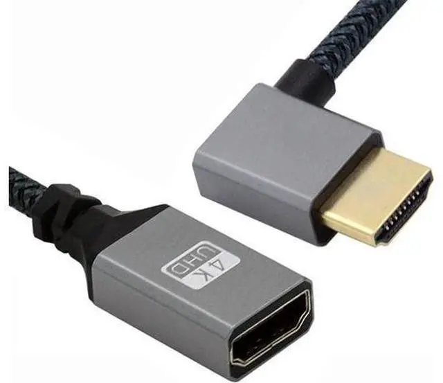 Main image of HDMI 1.4 Type A Male to A Female Extension Cable Left Angled 90 Degree Support HDTV 4K 60hz 3D