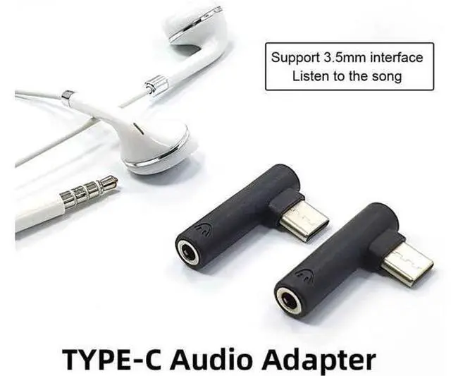Alt view image 6 of 7 - 5pcs/Set Type-C to 3.5mm Earphone Adapter 90 Degree Angled Type USB-C 3.1 Male to AUX Audio Female