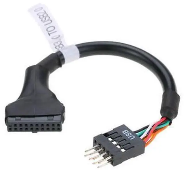 Alt view image 5 of 7 - 2 Pack USB 2.0 Front Panel Header 9/10Pin Male/Female to 19/20Pin Male/Female Mainboard Header Gender Changer Cable Adapter