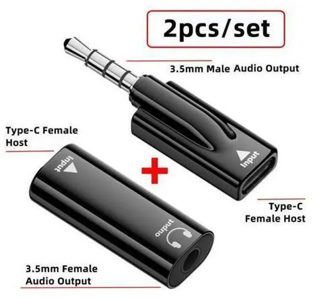 Alt view image 2 of 7 - 2pcs/lot Type-C USB-C Female to 3.5mm Male & Female Audio AUX & MIC Sound Card 16bit 48kHz Adapter Compatible with Laptop Tablet Phone