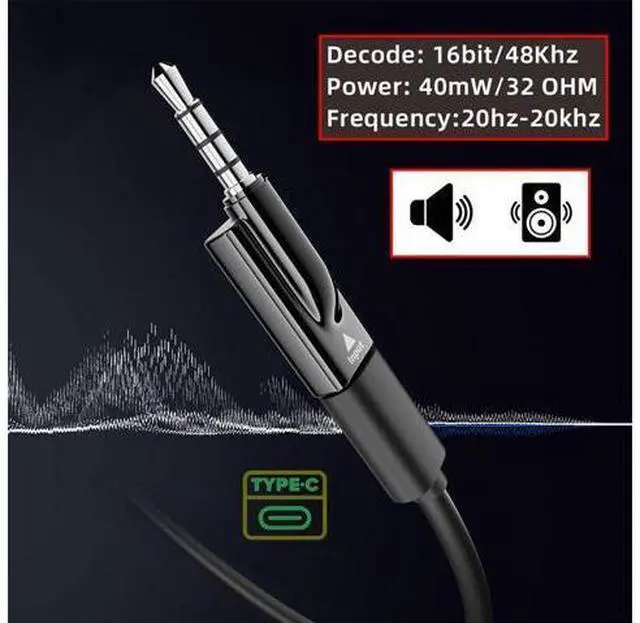 Alt view image 4 of 7 - 2pcs/lot Type-C USB-C Female to 3.5mm Male & Female Audio AUX & MIC Sound Card 16bit 48kHz Adapter Compatible with Laptop Tablet Phone
