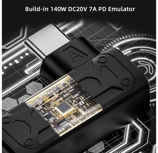 Alt view image 6 of 7 - 140W 100W DC Jack 6.0x1.4mm Input to USB-C Type-C Angled 90 Degree Power Plug Charge Adapter for Laptop Phone
