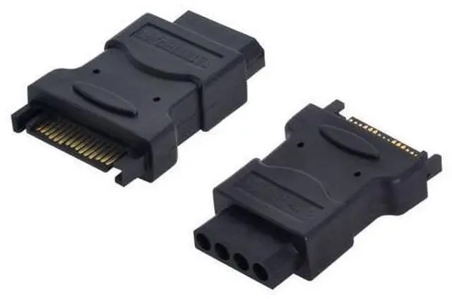 Alt view image 2 of 7 - SATA to IDE 4pin Power Adapter 15Pin SATA Male to Molex IDE 4Pin Female Cable Adapter