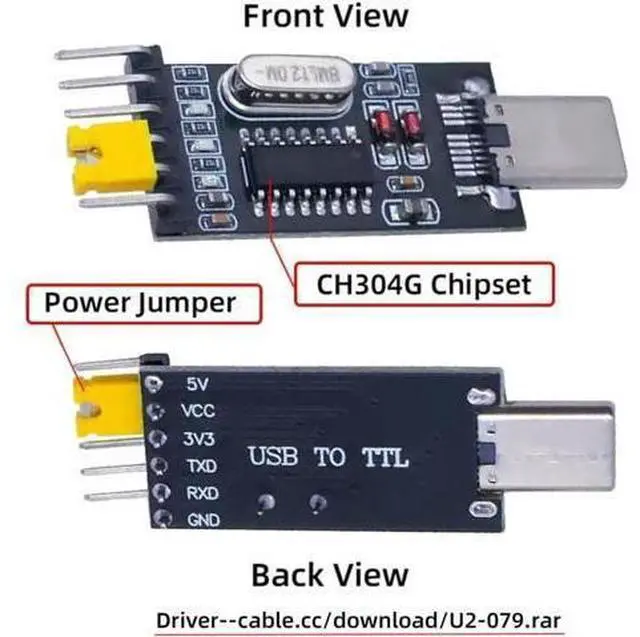 Alt view image 2 of 7 - USB-C Type-C Male to TTL Converter UART STC Module Serial Programmer CH340G CH340 3.3V 5V Adapter Replace PL-2303