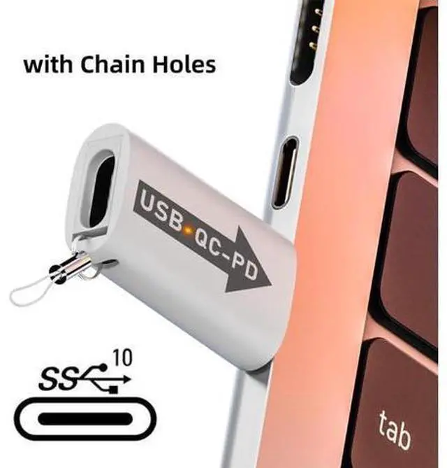 Alt view image 6 of 7 - 2pcs/lot USB 2.0 A Male QC to PD USB-C Type C Female 5Gbps Data Power Adapter for Laptop Tablet Phone