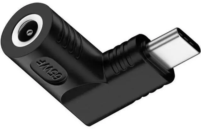 Main image of DC Jack 5.5x2.5mm Input to USB-C Type-C Angled 90 Degree Power Plug Charge Adapter for Laptop Phone