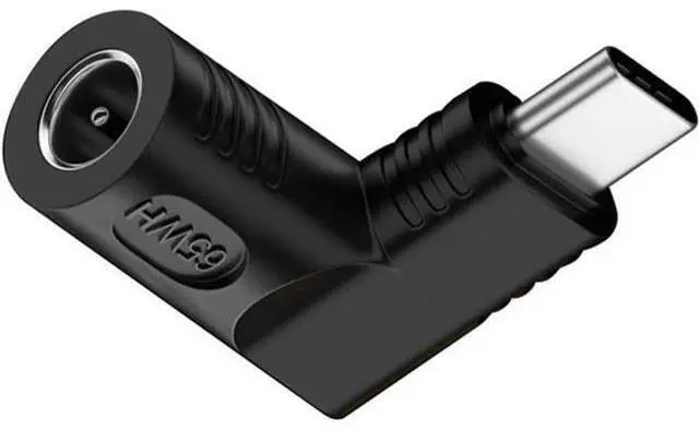 Main image of DC Jack 5.5x1.7mm Input to USB-C Type-C Angled 90 Degree Power Plug Charge Adapter for Laptop Phone