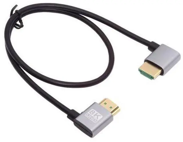 Main image of HDMI 2.1 Ultra Thin HDTV Cable 8K 4K Hyper Super Flexible Slim Cord Right Angled to Right Angled 90 Degree Type-A for Computer HDTV