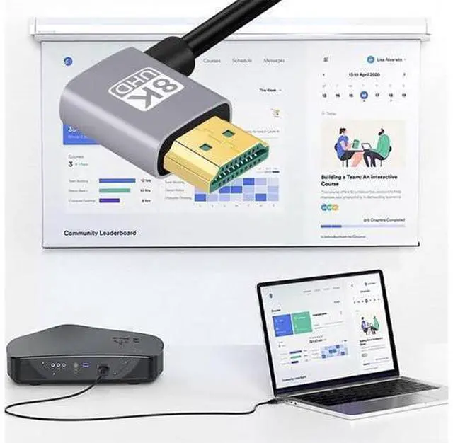 Alt view image 5 of 7 - HDMI 2.1 Ultra Thin HDTV Cable 8K 4K Hyper Super Flexible Slim Cord Right Angled to Right Angled 90 Degree Type-A for Computer HDTV