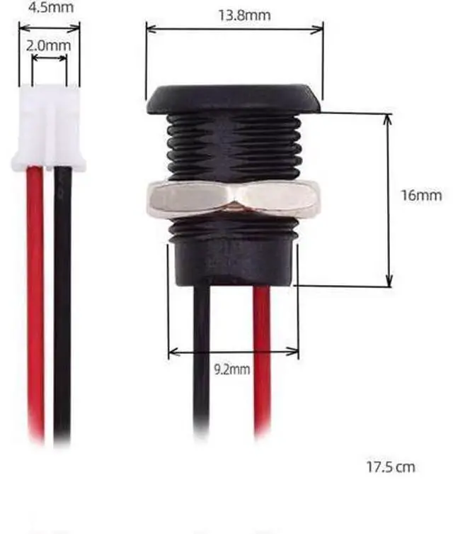 Alt view image 6 of 7 - DIY OEM 5pcs/Set Type C Female Socket to 2Pin Header Cable Pitch=2.0mm Panel Mount Type DC 5V Power