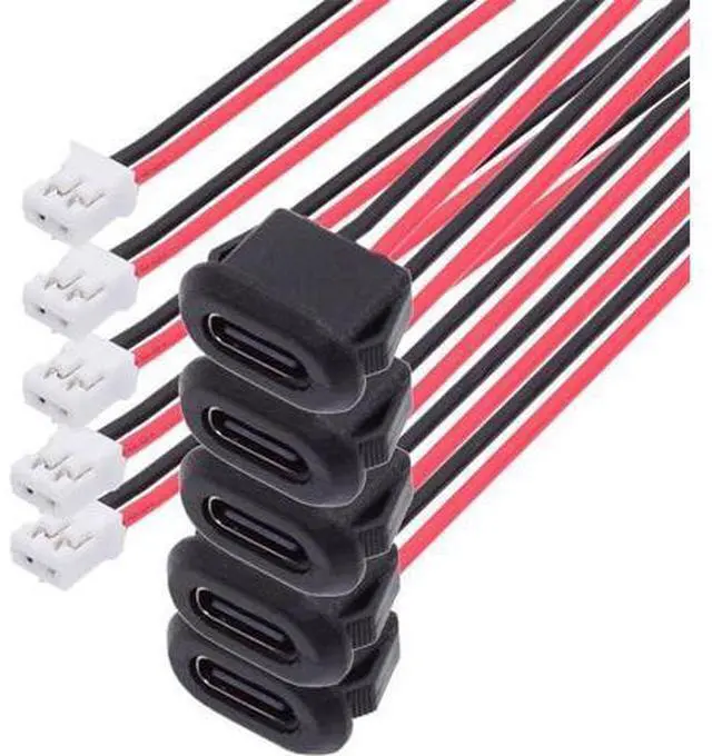 Main image of 5pcs/Set DIY OEM Type C Female Socket to 2Pin Header Cable Pitch=2.0mm Latch Mount Type DC 5V Power