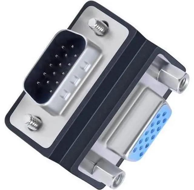 Alt view image 7 of 7 - DTECH 90 Degree VGA Right Angle Adapter 15 Pin Male to Female Extension Converter Coupler