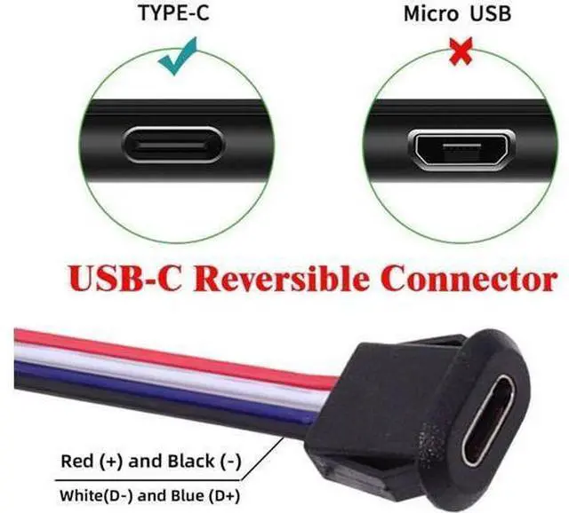 Alt view image 4 of 7 - 5pcs/Set DIY OEM Type C Female Socket to 4Pin Header Cable Pitch=2.0mm Latch Mount Type DC 5V Power