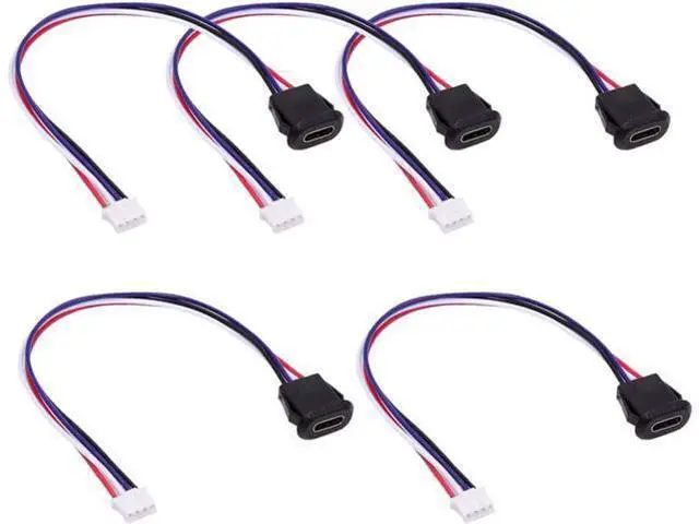 Alt view image 7 of 7 - 5pcs/Set DIY OEM Type C Female Socket to 4Pin Header Cable Pitch=2.0mm Latch Mount Type DC 5V Power