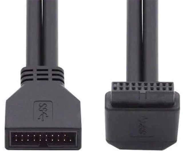 Main image of Up Angled USB 3.0 20Pin 19Pin Male to Female Extension 5Gbps Cable 90 Degree for Motherboard Mainboard