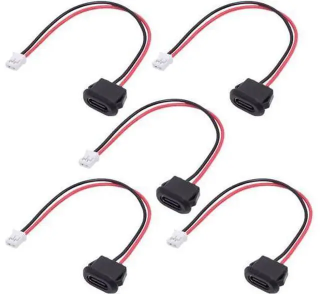 Alt view image 7 of 7 - 5pcs/Set DIY OEM Type C Female Socket to 2Pin Header Cable Pitch=2.0mm Latch Mount Type DC 5V Power