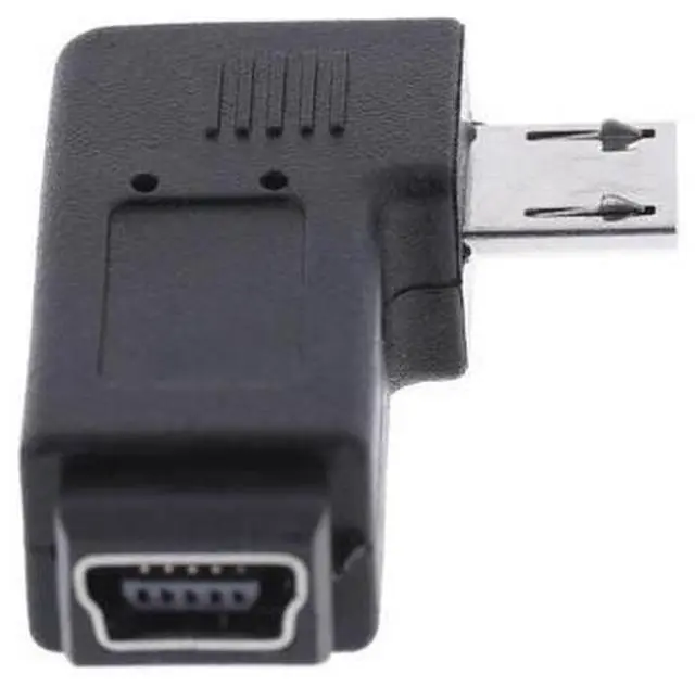 Alt view image 6 of 7 - 2 Pack Mini USB Female to Micro USB Male 90 Degree Left/Right Angled Data Sync Power Connector Adapter