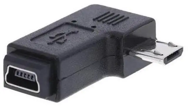 Alt view image 7 of 7 - 2 Pack Mini USB Female to Micro USB Male 90 Degree Left/Right Angled Data Sync Power Connector Adapter