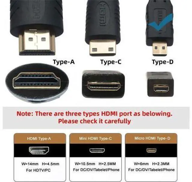 Alt view image 2 of 7 - DVI 24+1 Male to Micro HDMI 1.4 Type-D 4K Female Extension Cable for Computer HDTV Graphics Card UHD