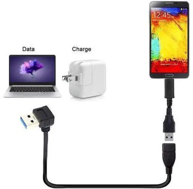 Alt view image 7 of 7 - Down Angled 90 Degree USB 3.0 A Male to Female Extension 30cm Cable 5Gbps