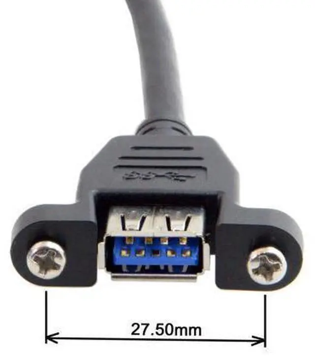 Alt view image 7 of 7 - USB 3.0 A Type Male to Female Extension Cable with Panel Mount Screws 50cm