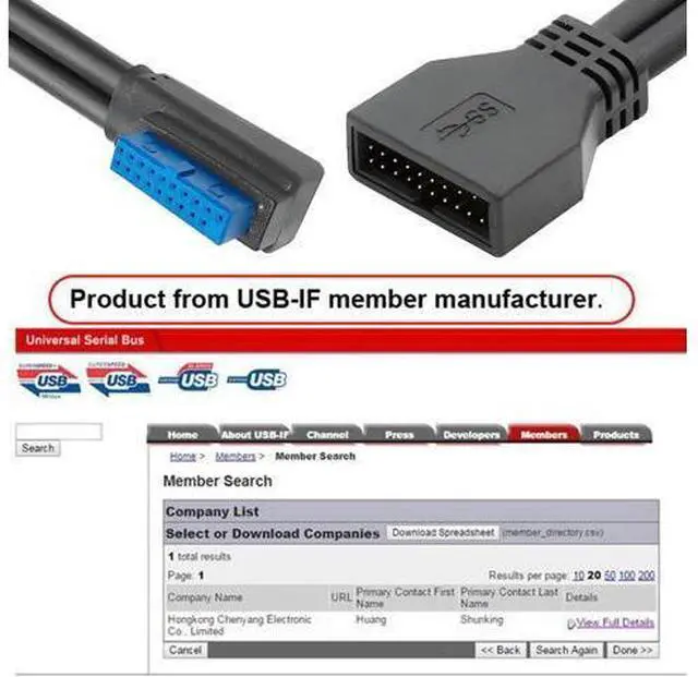 Alt view image 3 of 7 - Cord Left Angled Low Profile USB 3.0 20Pin 19Pin Male to Female Extension 5Gbps Cable 90 Degree for Motherboard