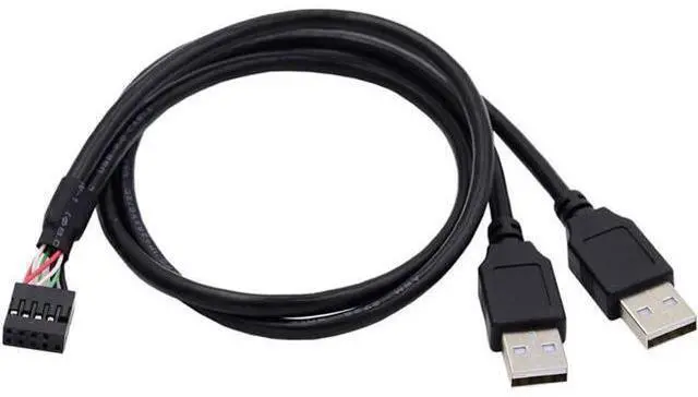 Main image of Motherboard 9Pin 10Pin Female Housing to Dual USB 2.0 Male Type-A Cable 50cm